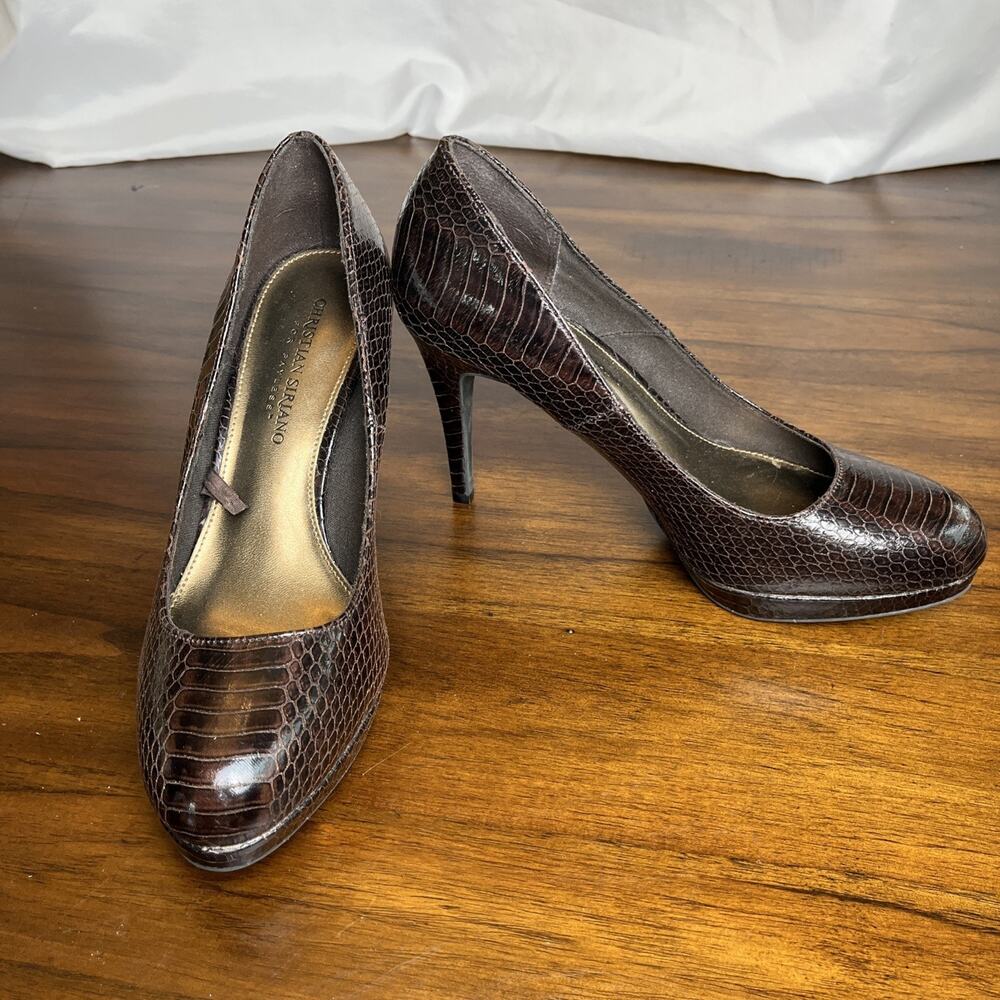 Christian Siriano For Payless Brown Snakeskin Stiletto Pumps Size 8 Party Work